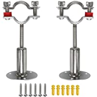 Gaosheng 2 Piezas Soporte de pared de acero inoxidable para montaje en techo- soporte de tubo ajustable- abrazadera de…
